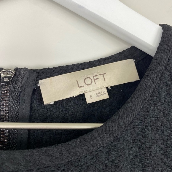 LOFT Black Cold Shoulder Embossed Dress - Picture 4 of 6